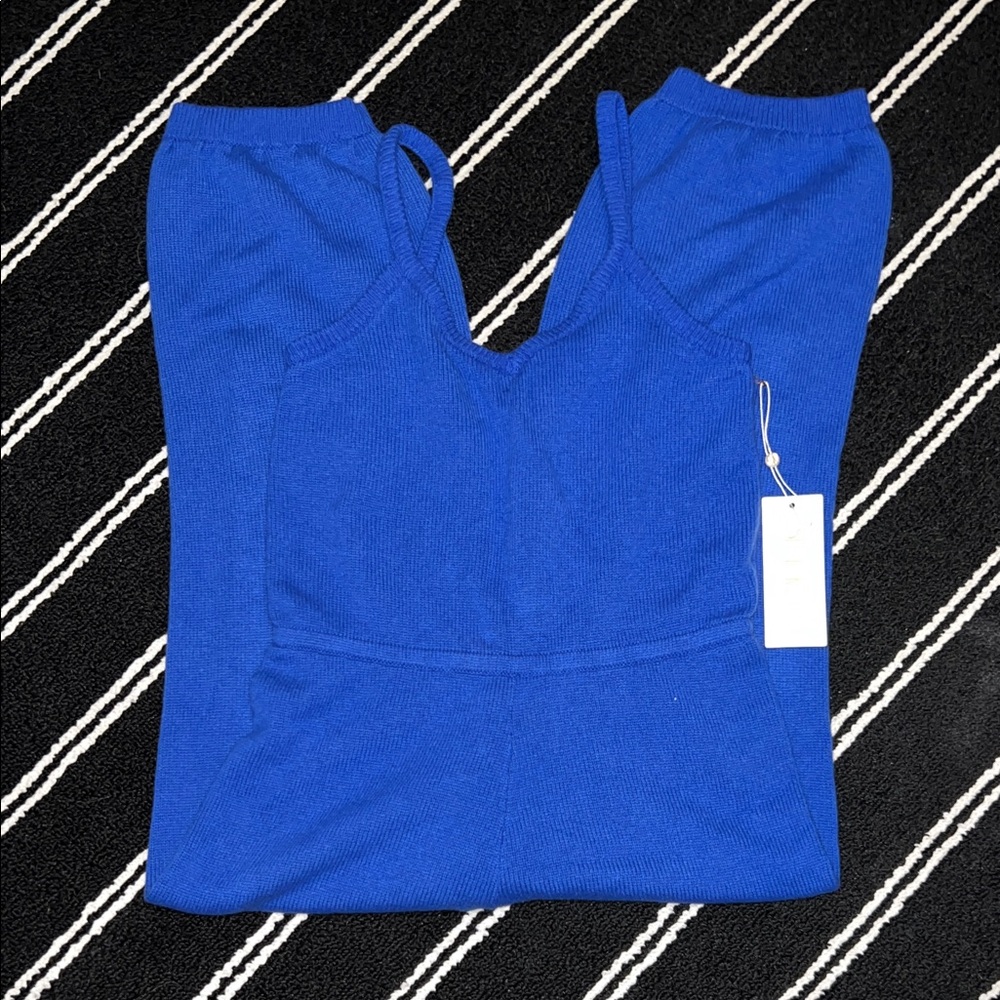 Suzie Kondi Lapis Blue Cashmere Tank Jumpsuit